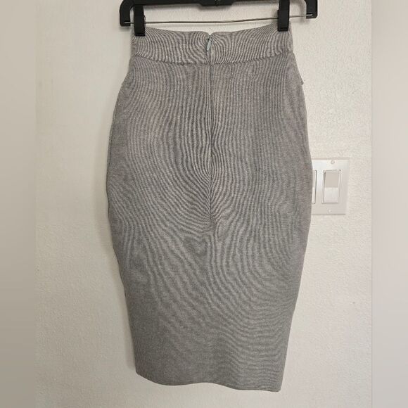 Sheike Tie Waist Gray Knitted Pencil Skirt Size Small - Picture 6 of 7